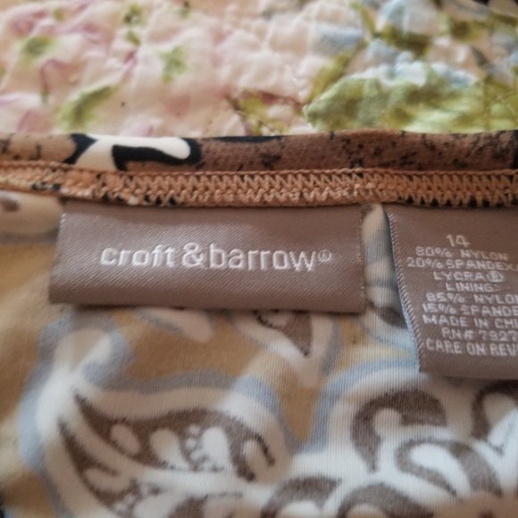 Brown Flowered Two Piece Swimsuit - Picture 8 of 10